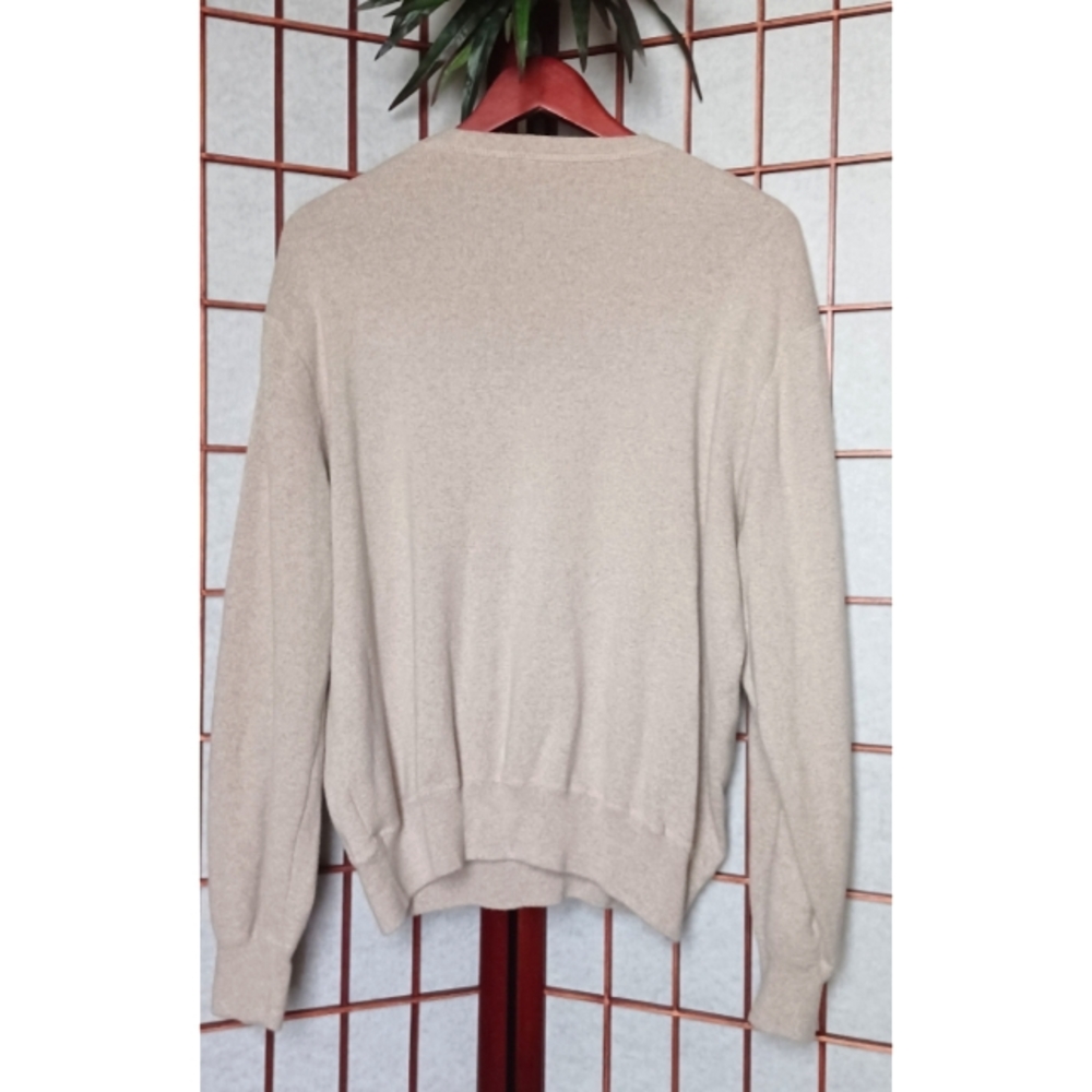 Polo by Ralph Lauren Men's Cotton Knit Sweater with Navy Blue Pony Logo - Picture 3 of 8